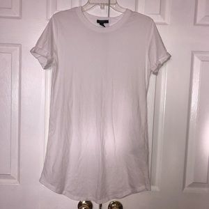 Cuffed white t shirt mini dress